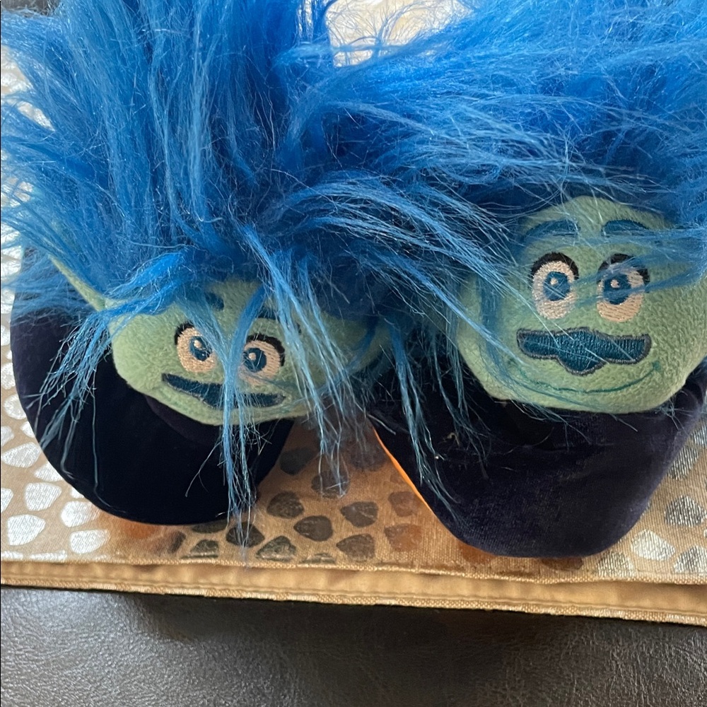Trolls Blue and Green Kids Slippers